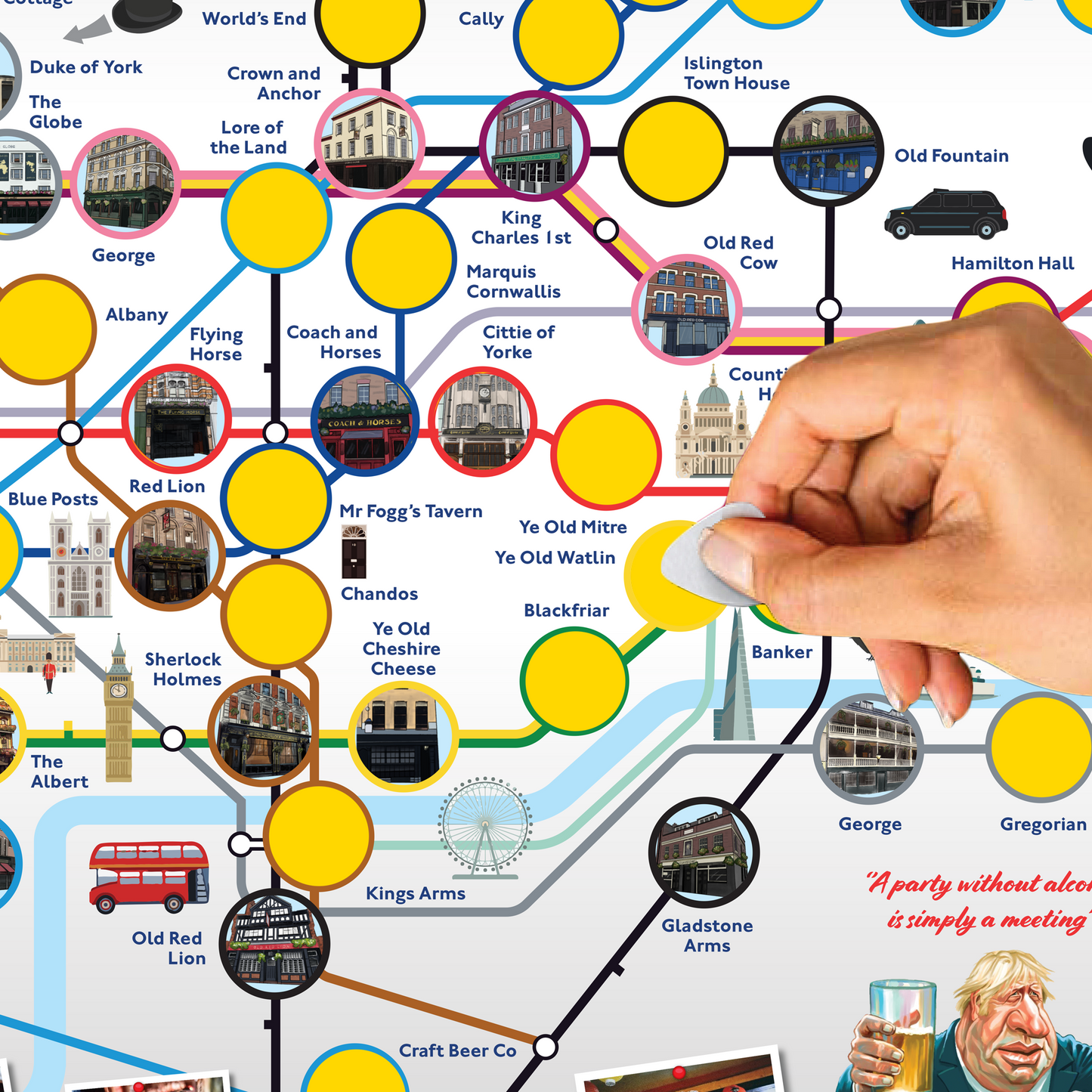 Carte des pubs historiques de Londres : un cadeau idéal