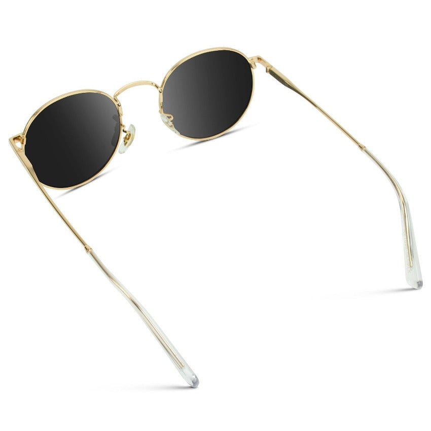Lunettes de soleil rétro unisexes NEVADA, dorées et noires, par WMP Eyewear