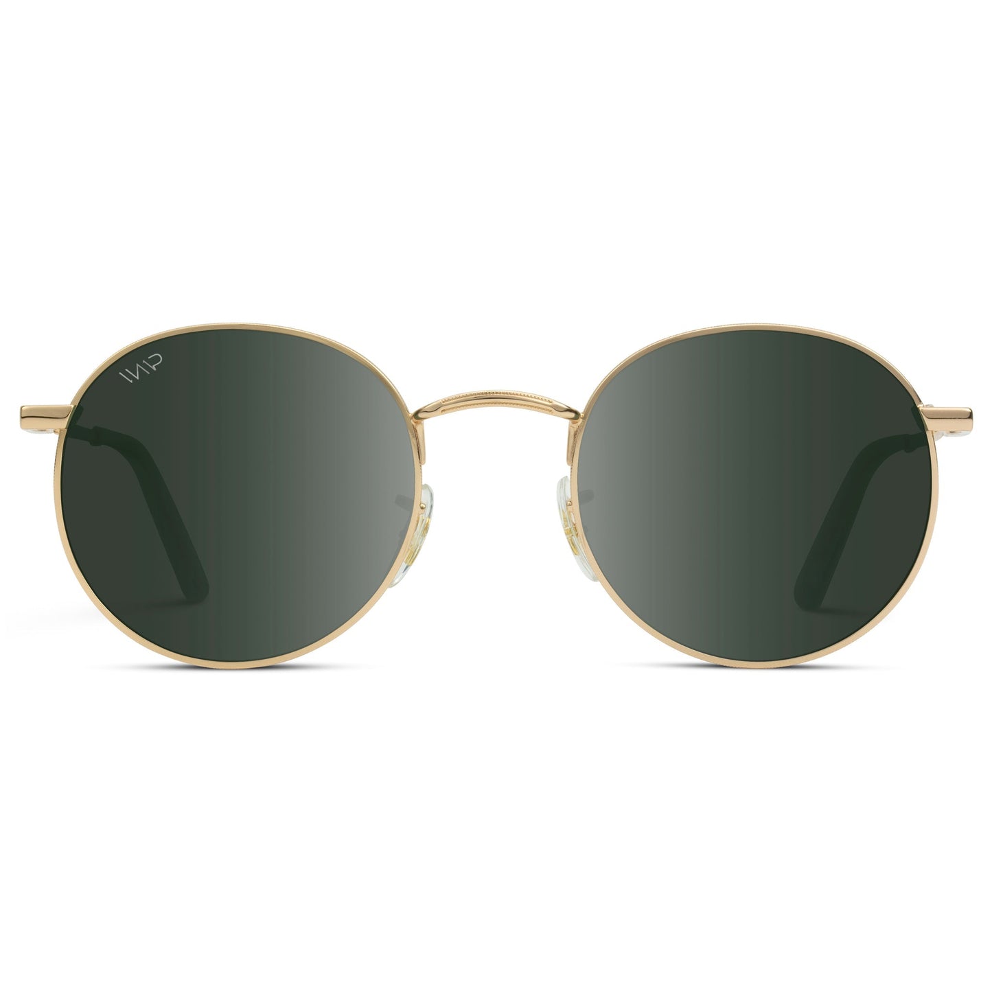 Lunettes de soleil unisexes rétro NEVADA, dorées et verres vert fumé, par WMP Eyewear UK