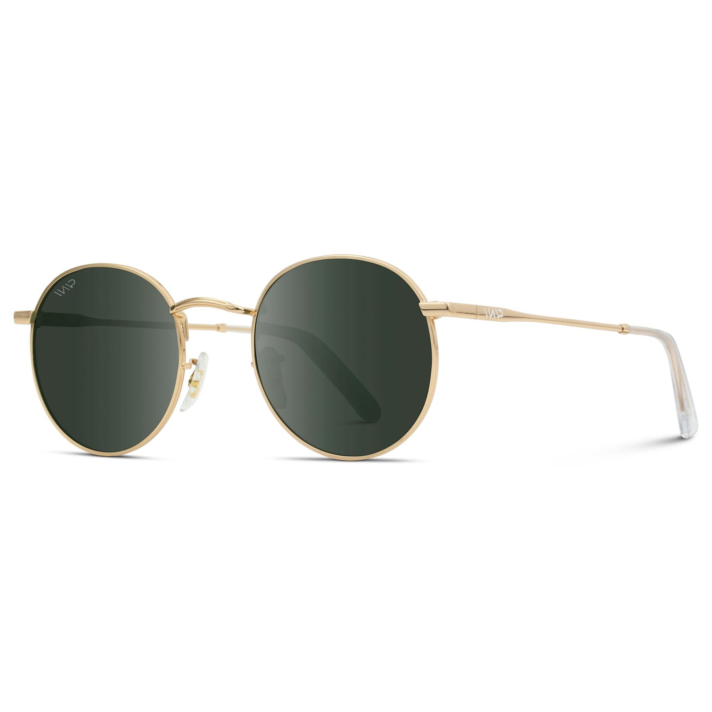 Lunettes de soleil unisexes rétro NEVADA, dorées et verres vert fumé, par WMP Eyewear UK