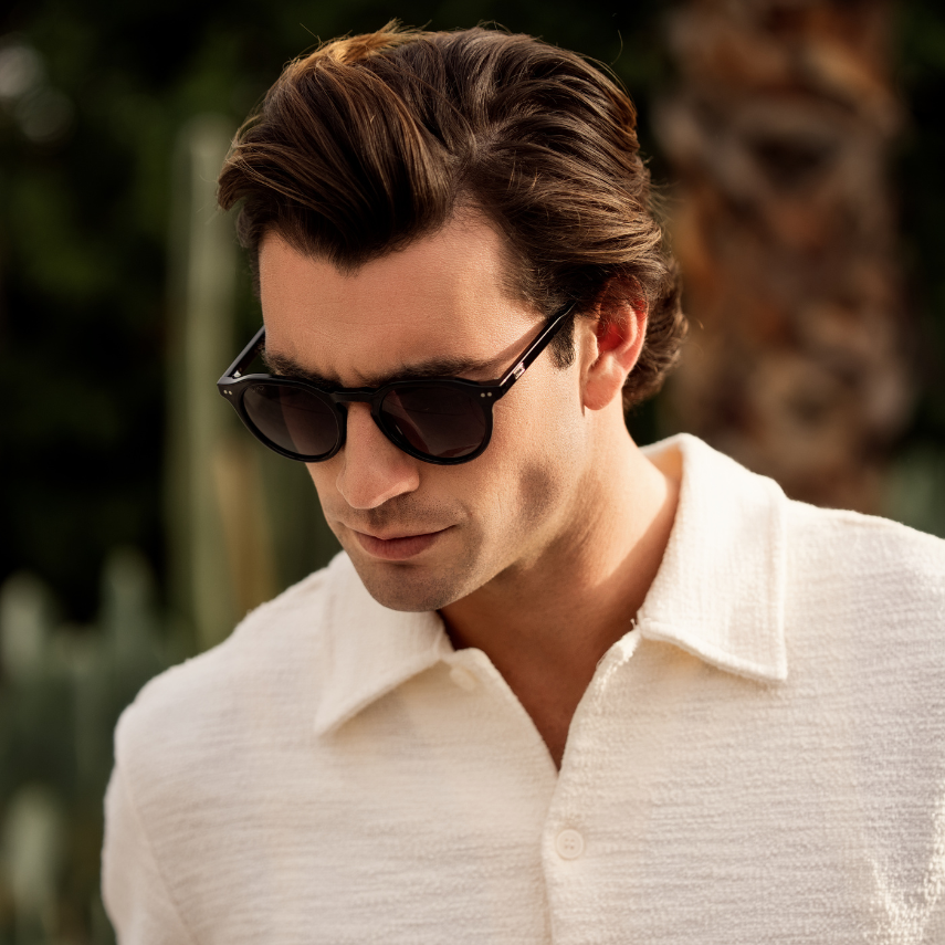 RALPH Rounded Polarized Men's Sunglasses in Black by WMP Eyewear UK