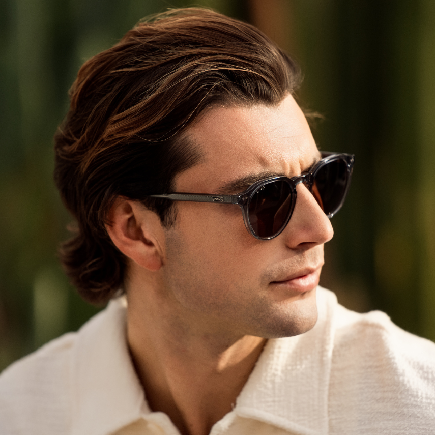 Lunettes de soleil polarisées rondes RALPH pour homme, bleu cristal, par WMP Eyewear UK