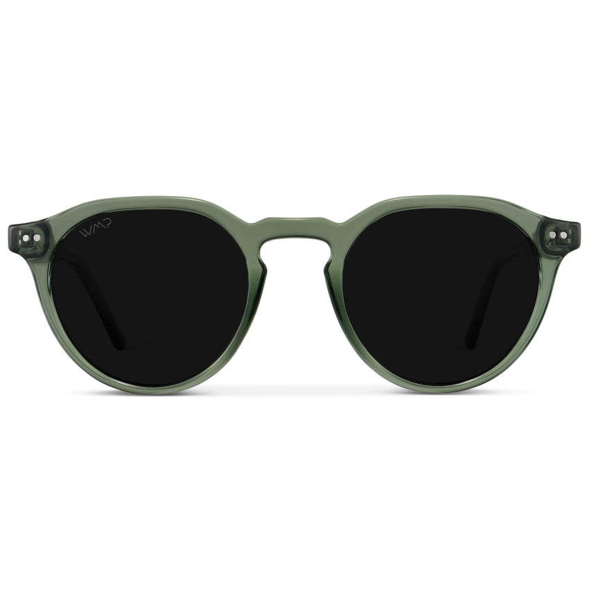 Lunettes de soleil polarisées rondes RALPH pour homme en agave cristal par WMP Eyewear