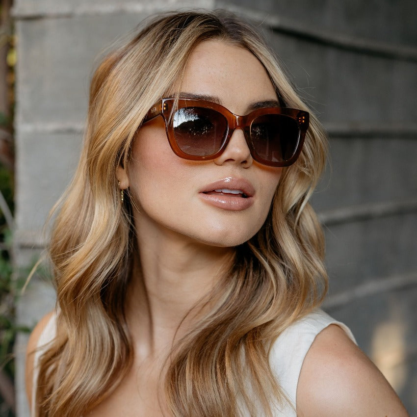 STORMI Cat Eye Women's Sunglasses in Crystal Chestnut Brown by WMP Eyewear UK