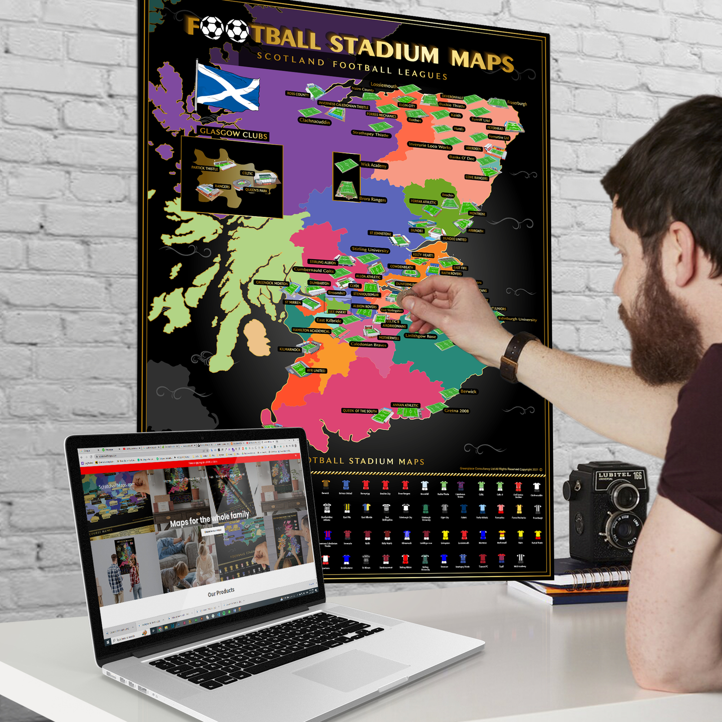 Carte à gratter du stade de football d'Écosse