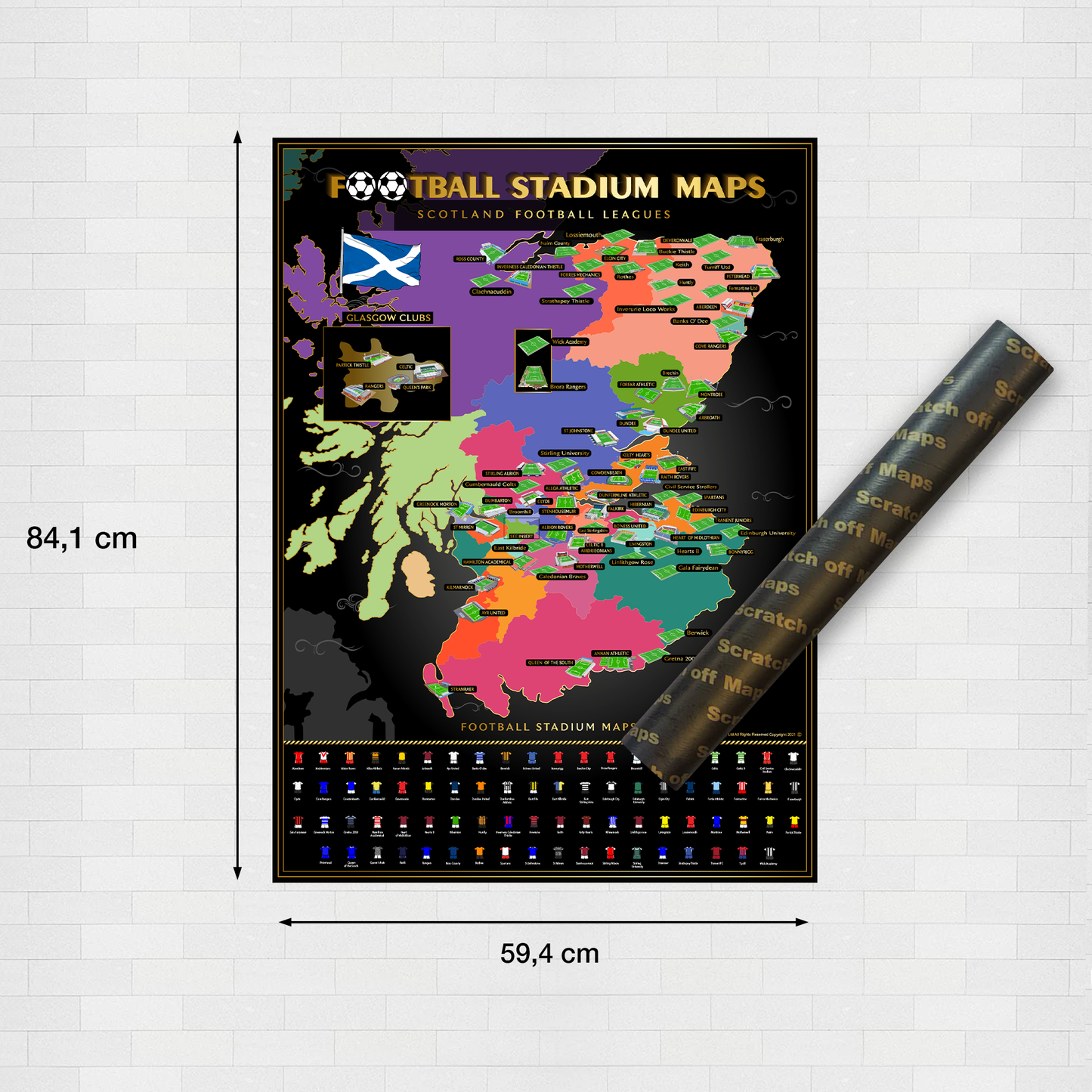 Carte à gratter du stade de football d'Écosse