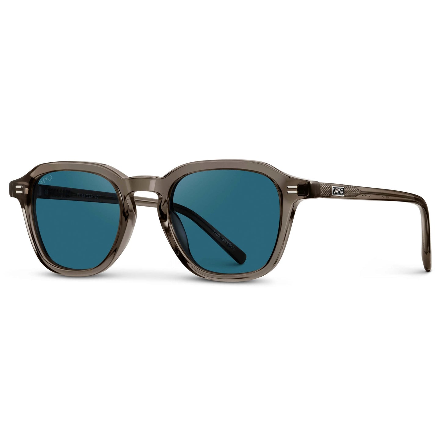 SILAS Polarized Square Sunglasses in Crystal Gunmetal by WMP Eyewear