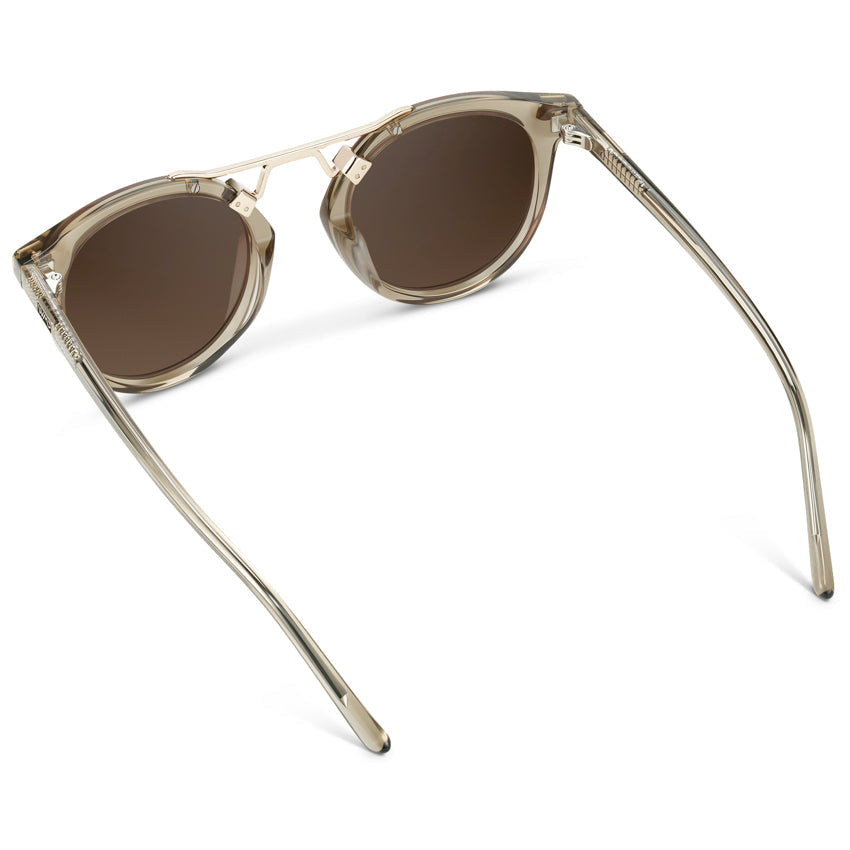 SKYLER Double Bridge Women's Sunglasses in Crystal Taupe Brown by WMP Eyewear