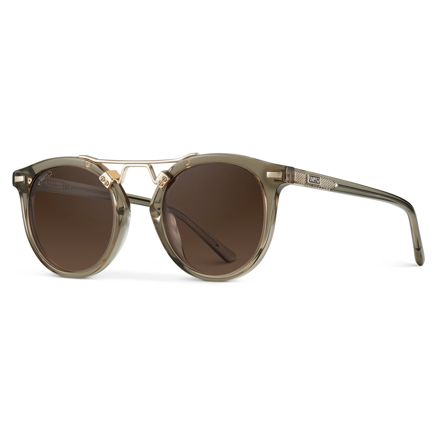 SKYLER Double Bridge Women's Sunglasses in Crystal Taupe Brown by WMP Eyewear