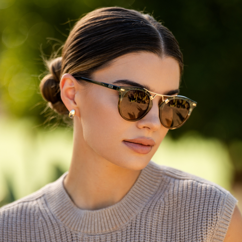SKYLER Double Bridge Women's Sunglasses in Desert Sage by WMP Eyewear