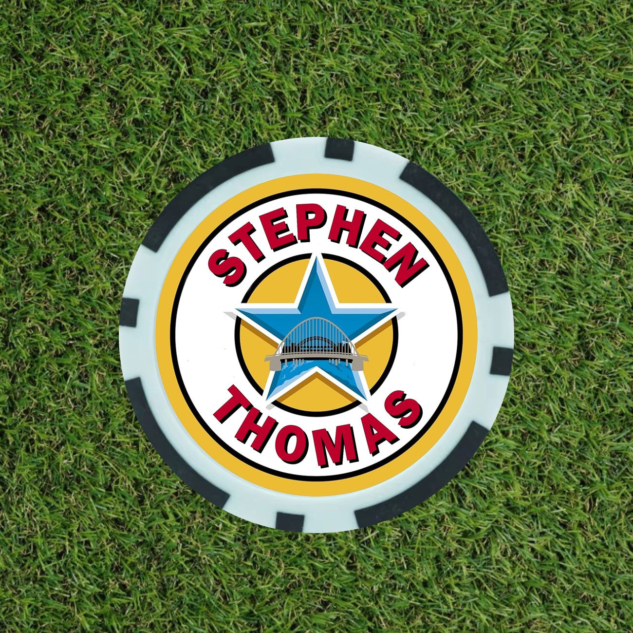 Personalised Newcastle United Fan Poker Chip Keyring