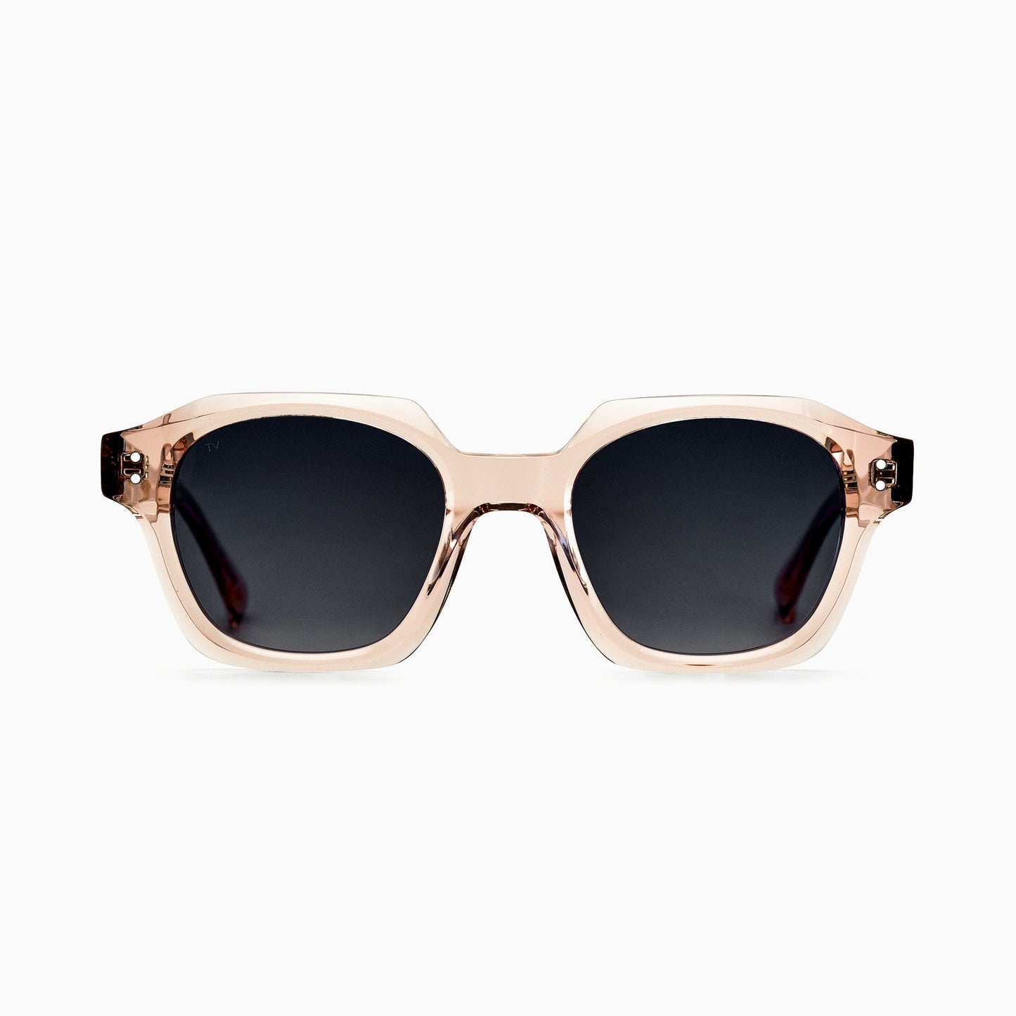 THEO Polarised Sunglasses, Unisex, Beige Crystal, Grey Gradient by TrueVivid