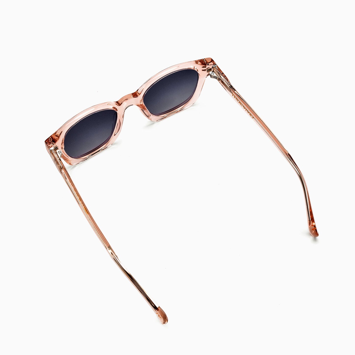 THEO Polarised Sunglasses, Unisex, Beige Crystal, Grey Gradient by TrueVivid