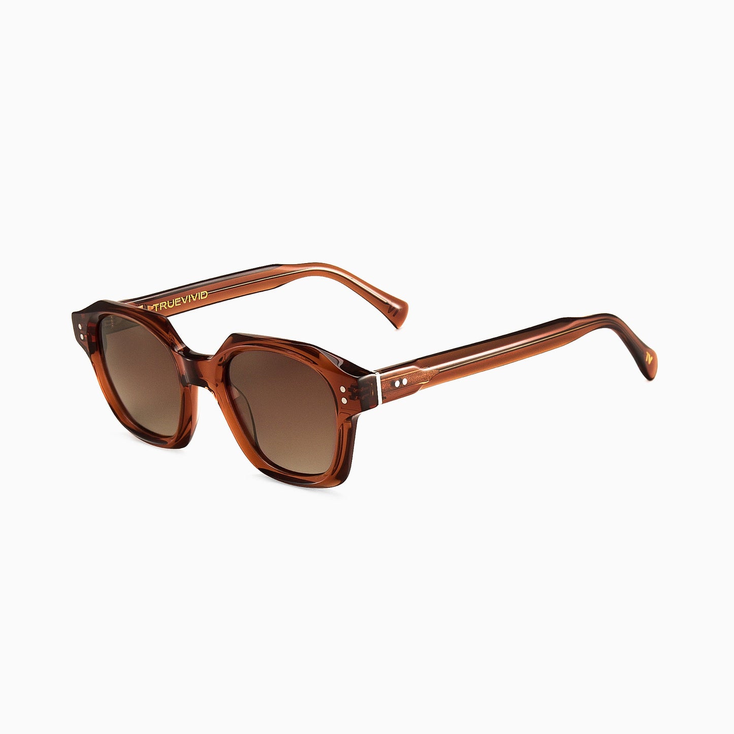 THEO Polarised Sunglasses, Unisex, Brown by TrueVivid