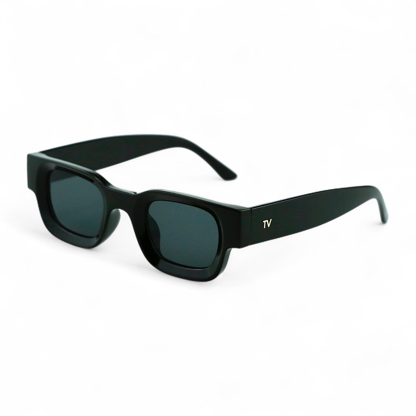 SORA, Essentials Rectangular Modern Sunglasses, Unisex, Black by TrueVivid Eyewear