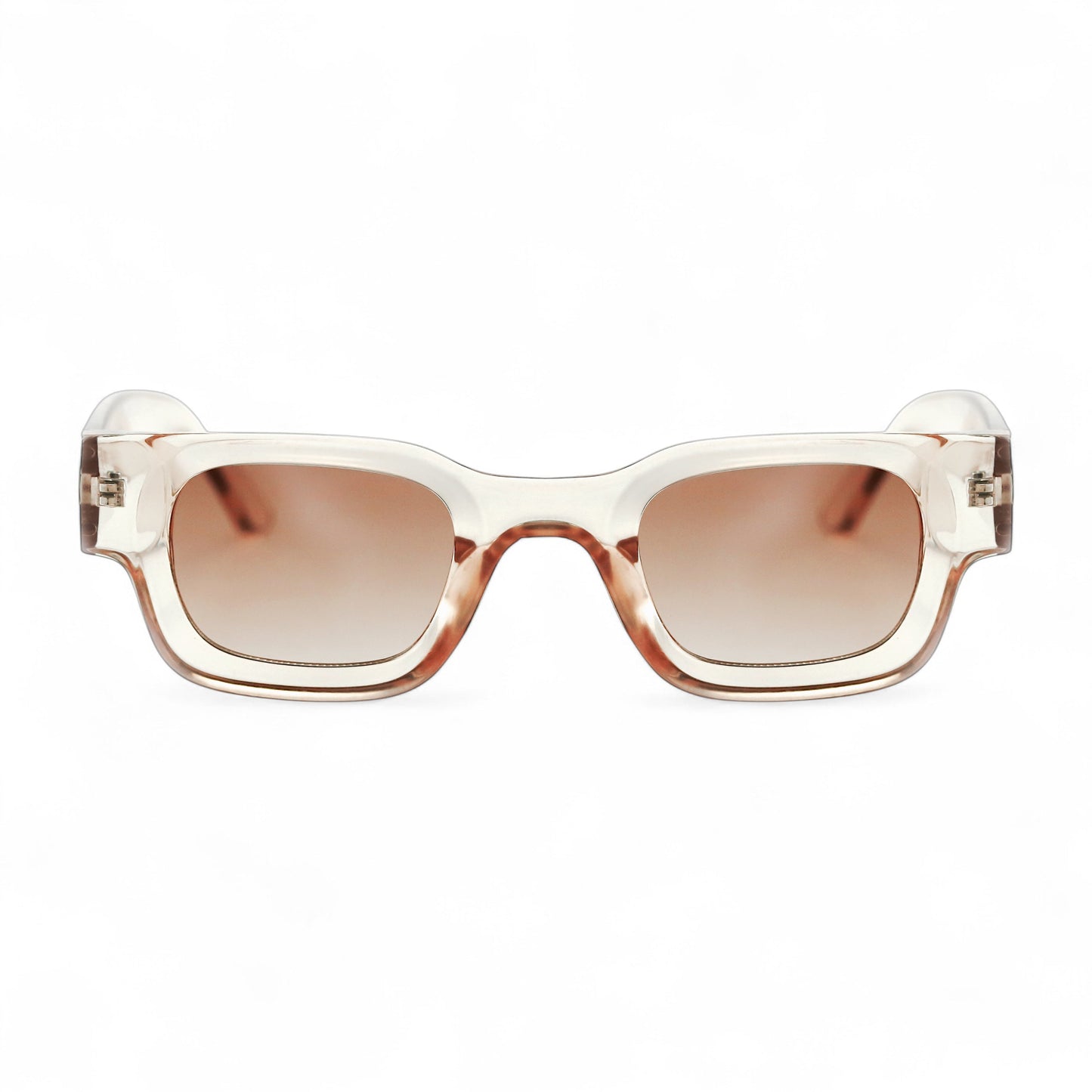 SORA, Essentials Rectangular Modern Sunglasses, Unisex, Champagne by TrueVivid Eyewear
