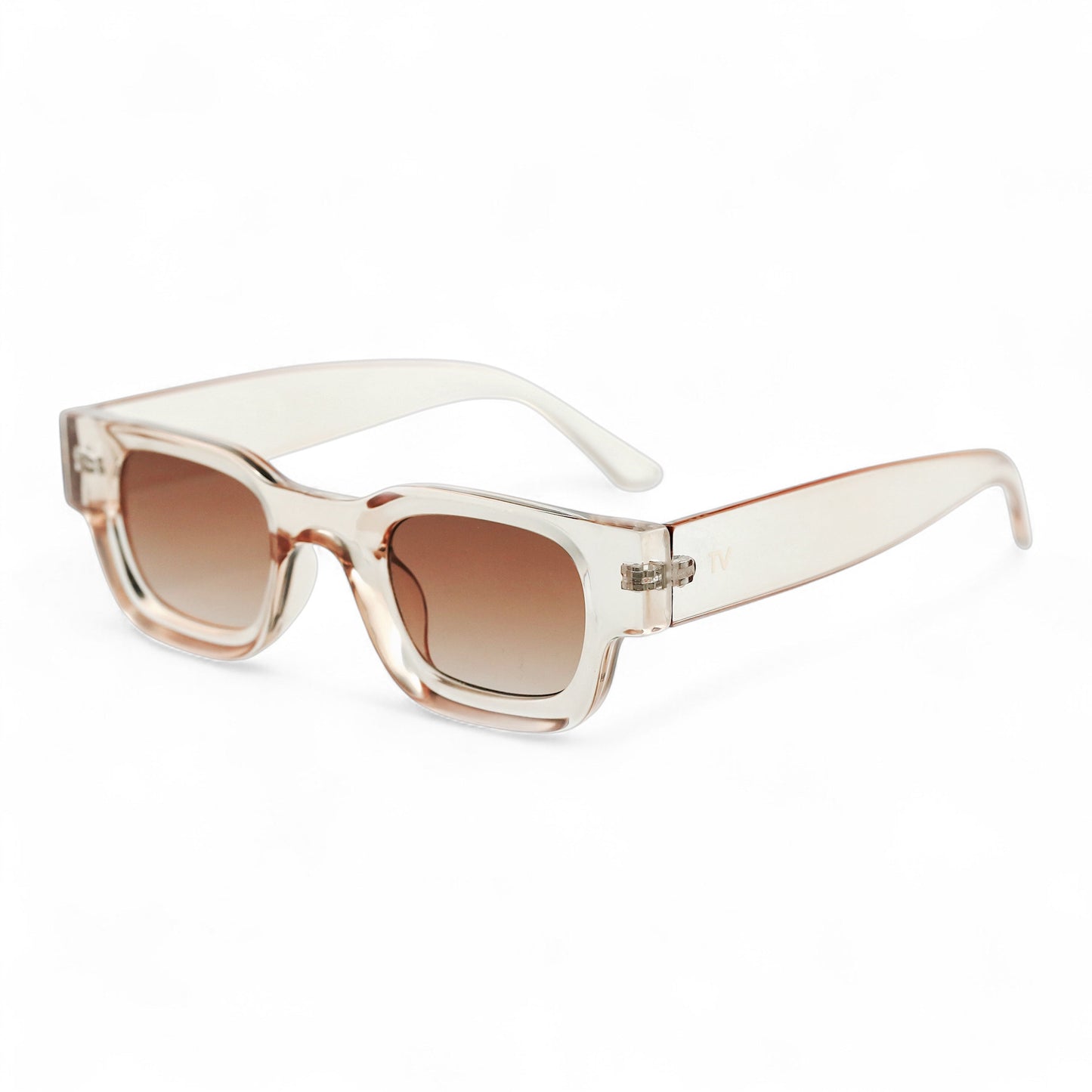 SORA, Essentials Rectangular Modern Sunglasses, Unisex, Champagne by TrueVivid Eyewear