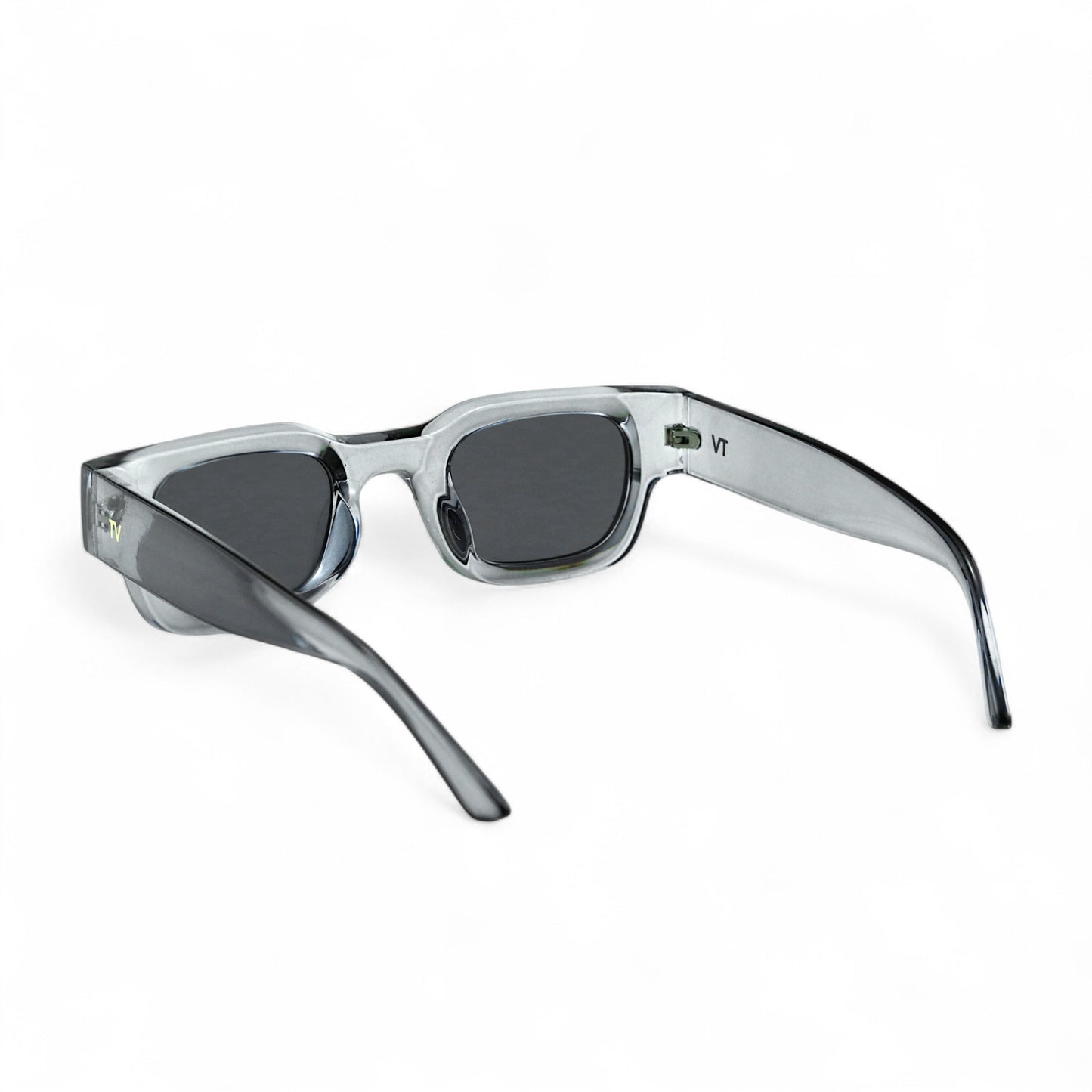 SORA, Essentials Rectangular Modern Sunglasses, Unisex, Grey Crystal by TrueVivid Eyewear