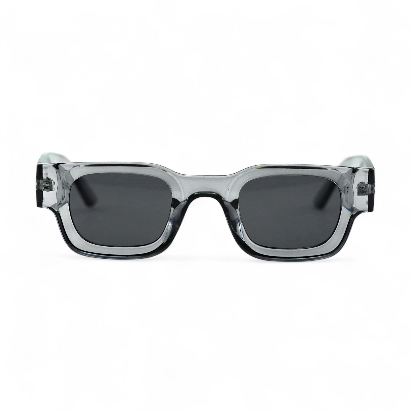 SORA, Essentials Rectangular Modern Sunglasses, Unisex, Grey Crystal by TrueVivid Eyewear