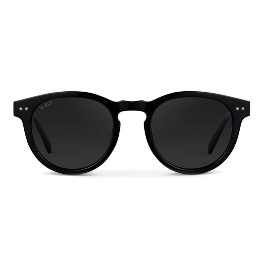 TATE Retro Round Unisex Sunglasses in Black by WMP Eyewear