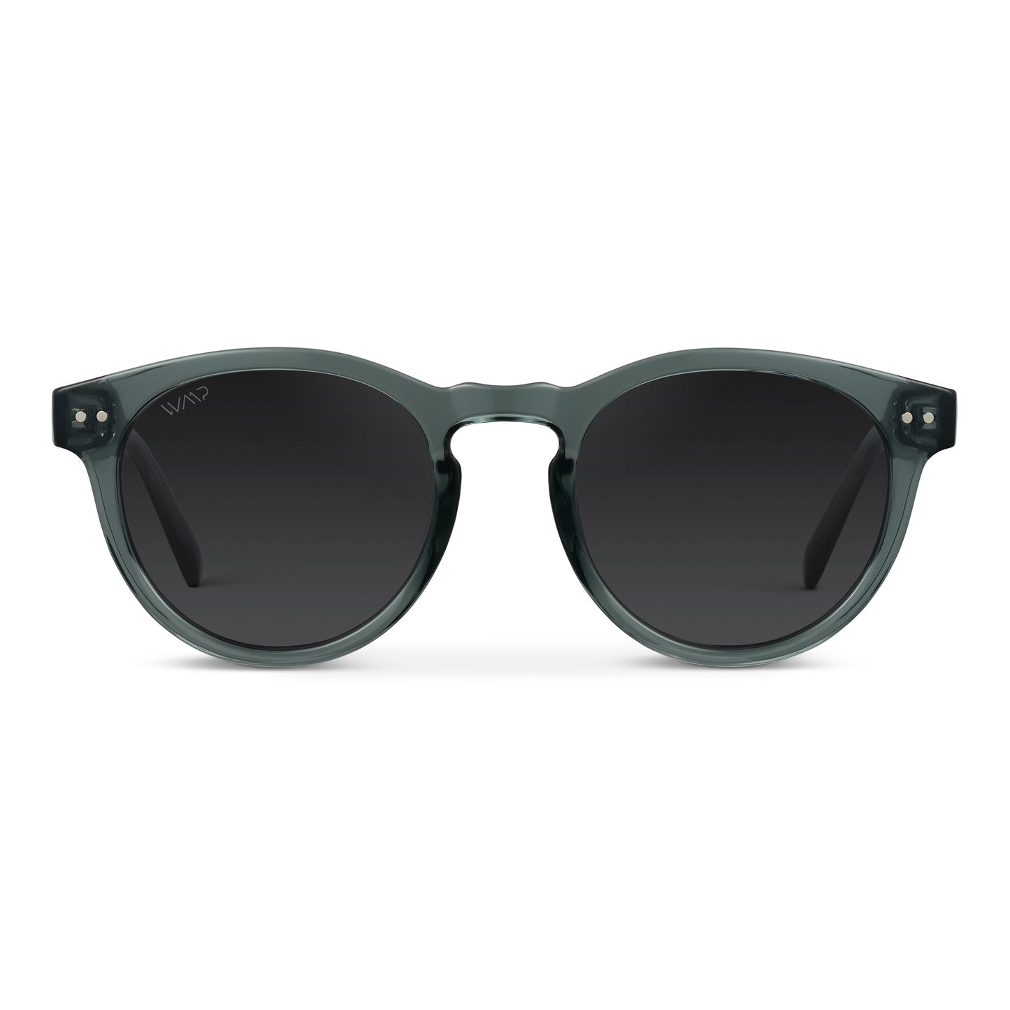 TATE Retro Round Unisex Sunglasses in Crystal Blue by WMP Eyewear