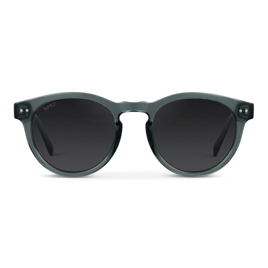 Lunettes de soleil rondes unisexes rétro TATE bleu cristal par WMP Eyewear