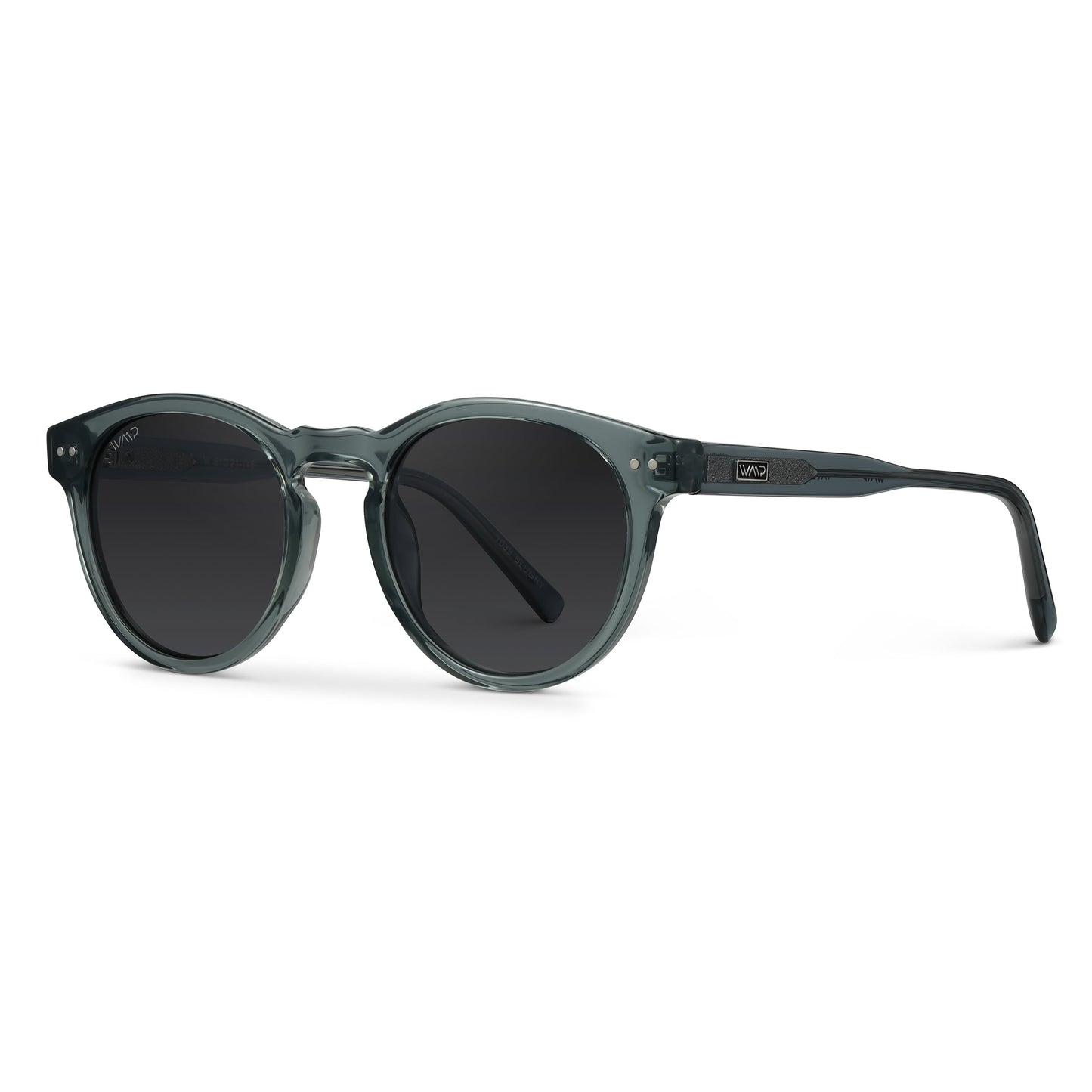 TATE Retro Round Unisex Sunglasses in Crystal Blue by WMP Eyewear