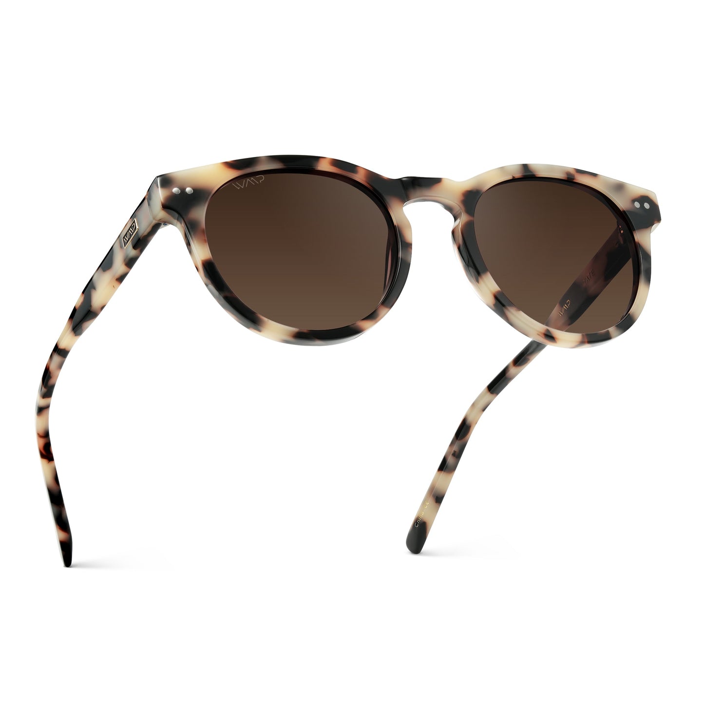 TATE Retro Round Unisex Sunglasses in Beige Tortoise by WMP Eyewear
