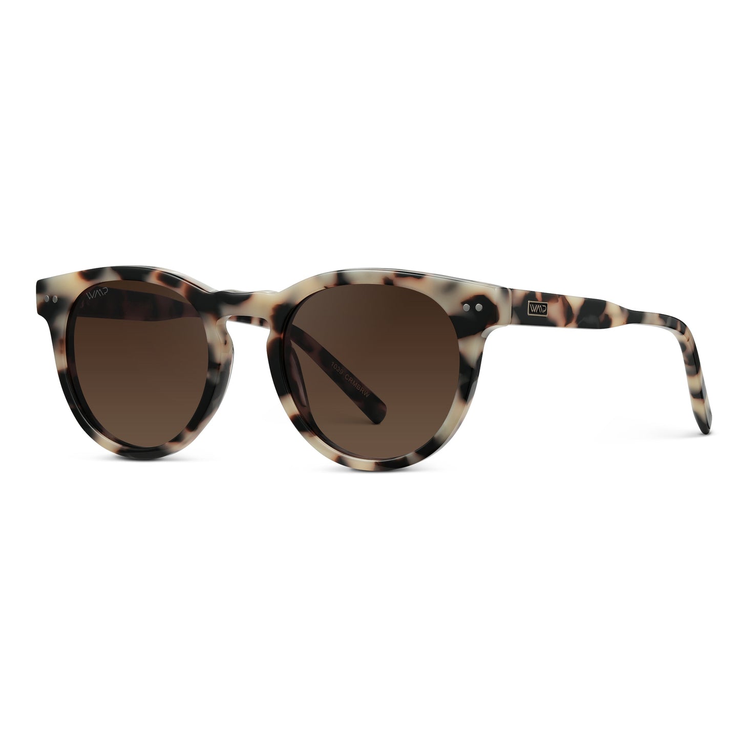 TATE Retro Round Unisex Sunglasses in Beige Tortoise by WMP Eyewear