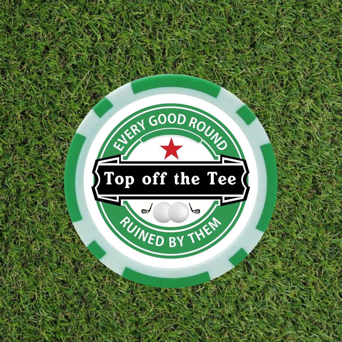 Heineken Themed Funny Golf Poker Chips