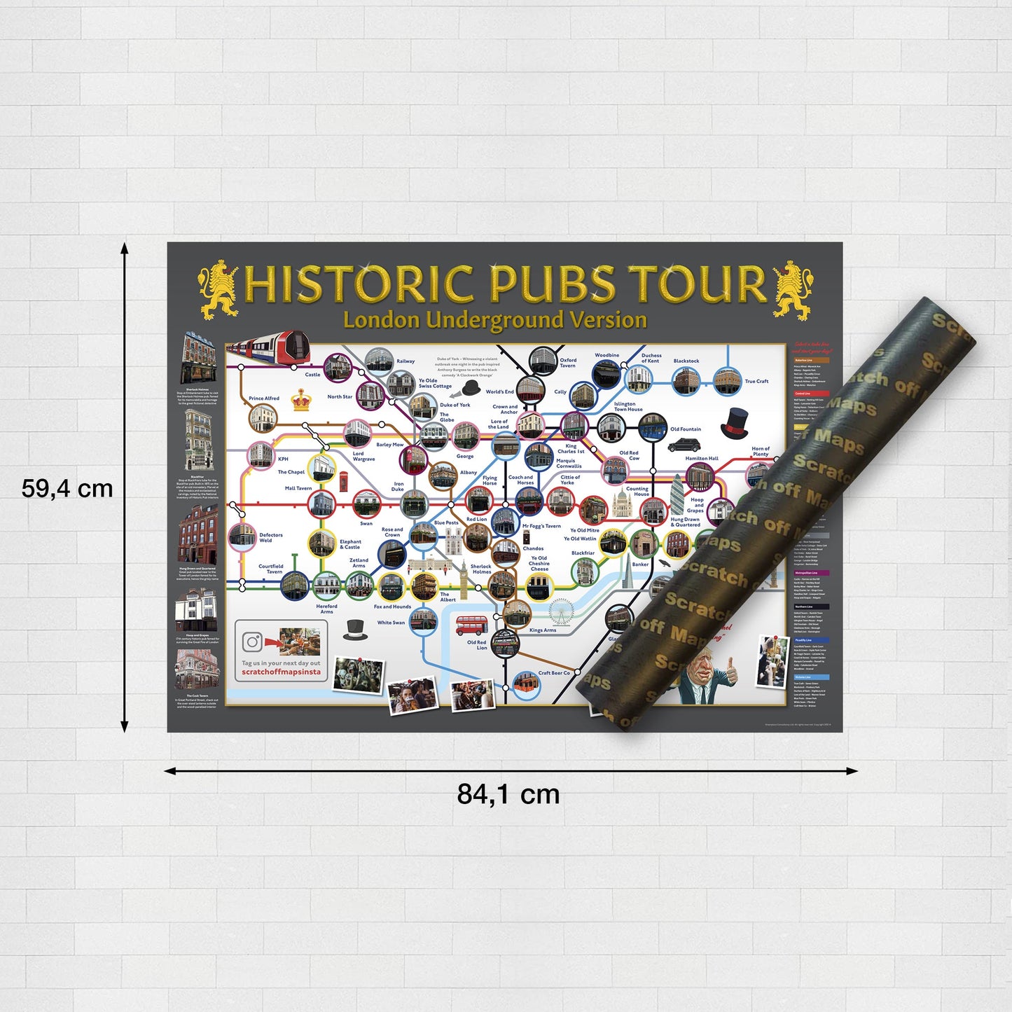 Carte des pubs historiques de Londres : un cadeau idéal