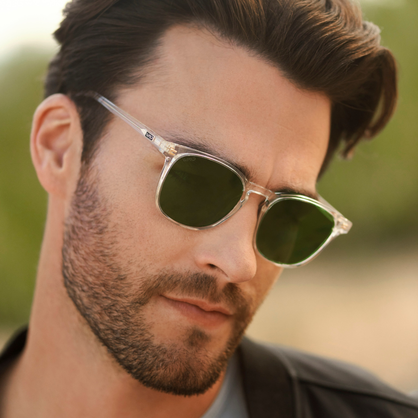NICK Glossy Clear / Smoke Green Lens by WMP Eyewear