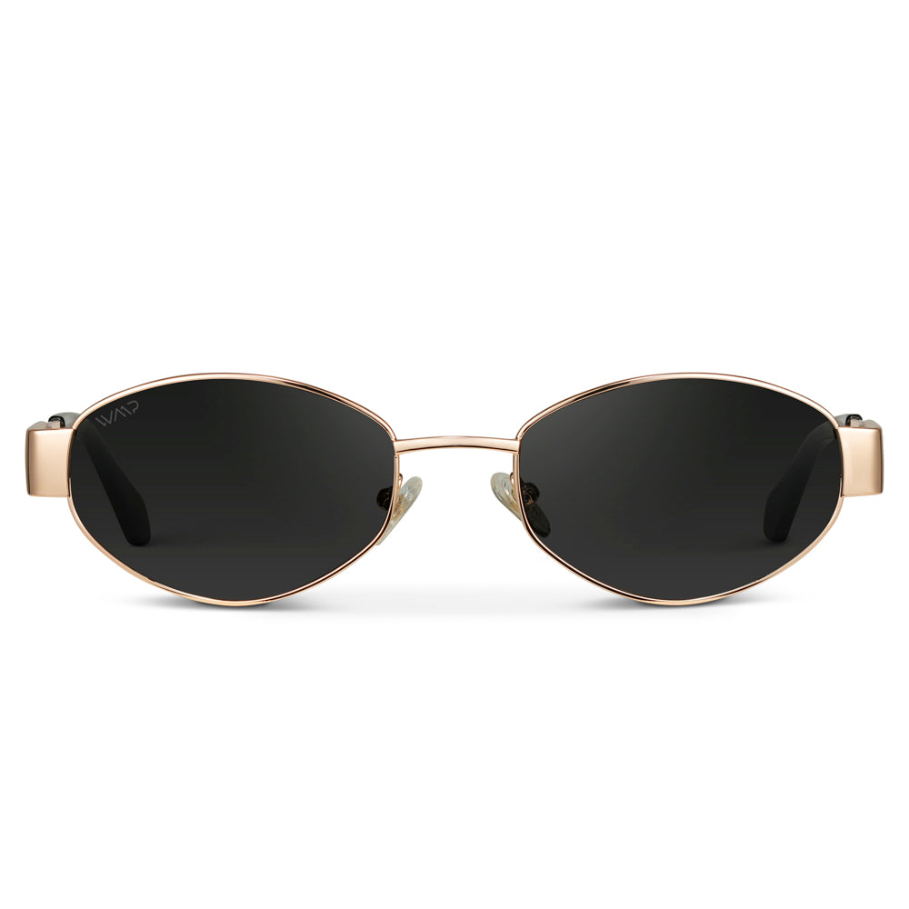 VERONA Oval Thick Framed Women's Sunglasses in Gold, Black by WMP Eyewear UK