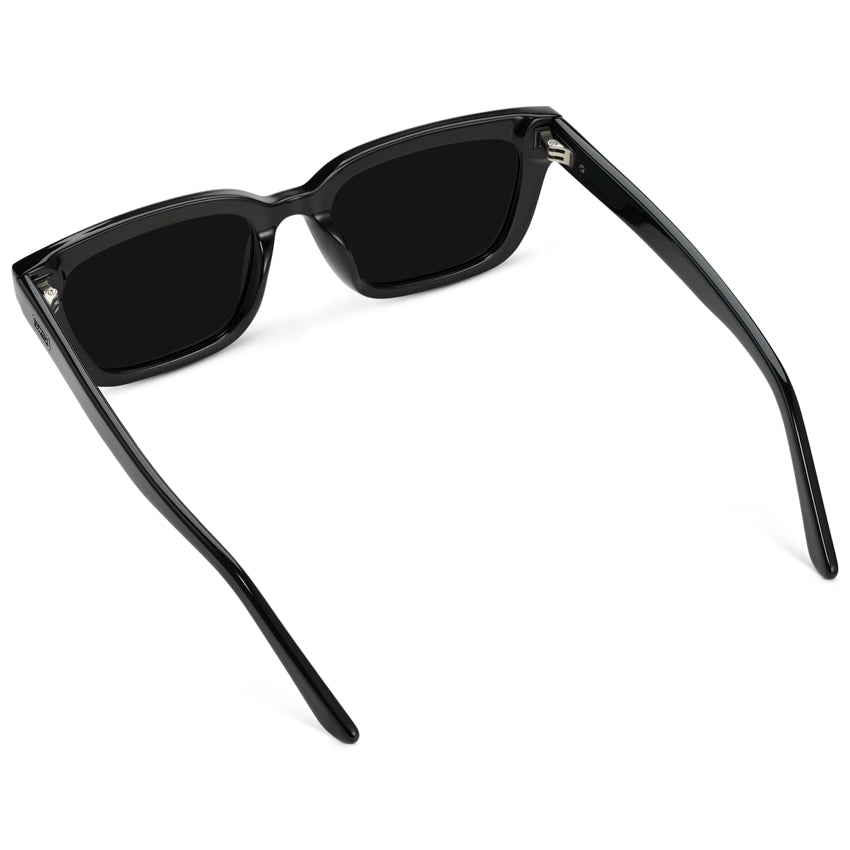 VIVIAN Slim Rectangular Women's Sunglasses in Triple Black by WMP Eyewear
