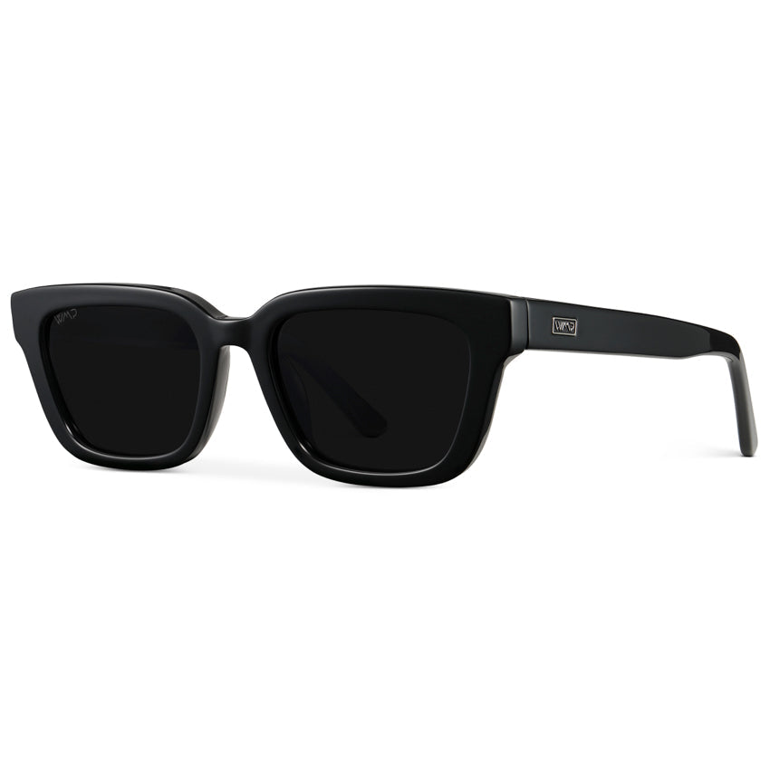 VIVIAN Slim Rectangular Women's Sunglasses in Triple Black by WMP Eyewear