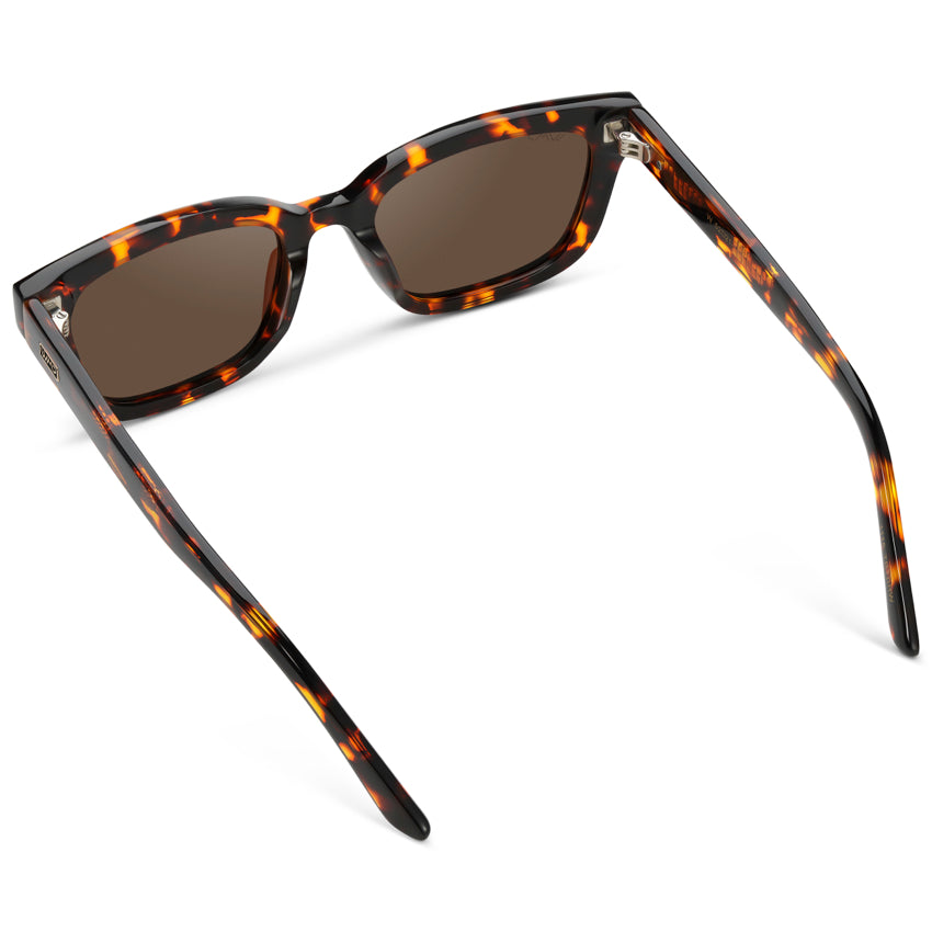 VIVIAN Slim Rectangular Women's Sunglasses in Ember Tortoise by WMP Eyewear