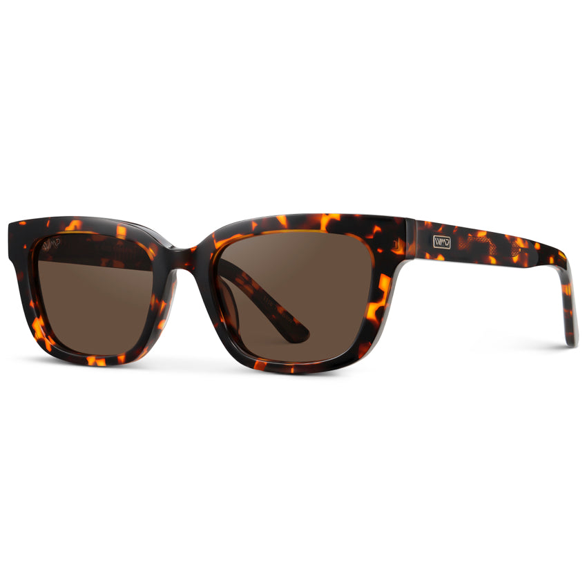 VIVIAN Slim Rectangular Women's Sunglasses in Ember Tortoise by WMP Eyewear