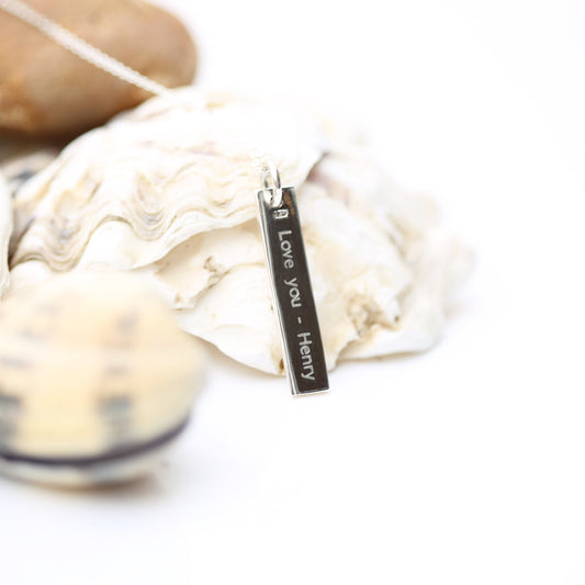 Collier en argent sterling avec barre