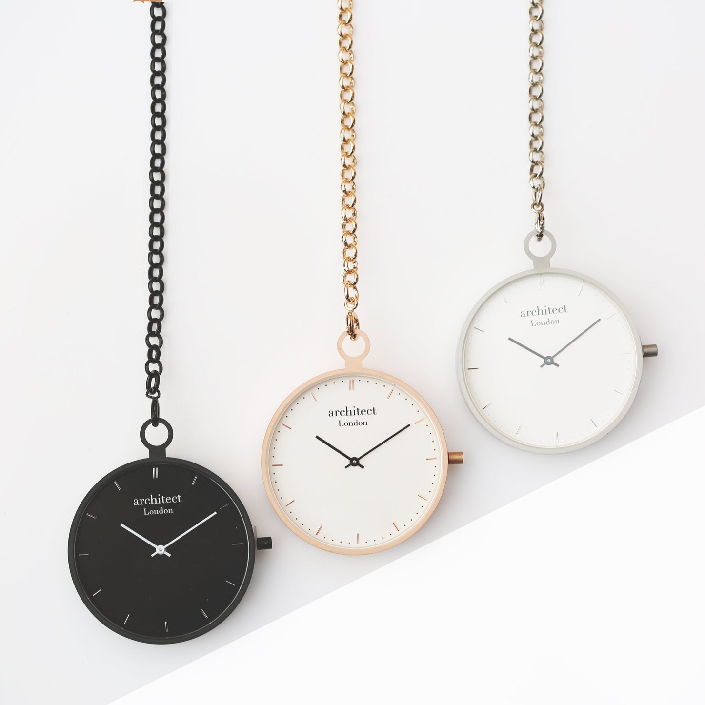 Montre de poche moderne en or rose - Gravure manuscrite