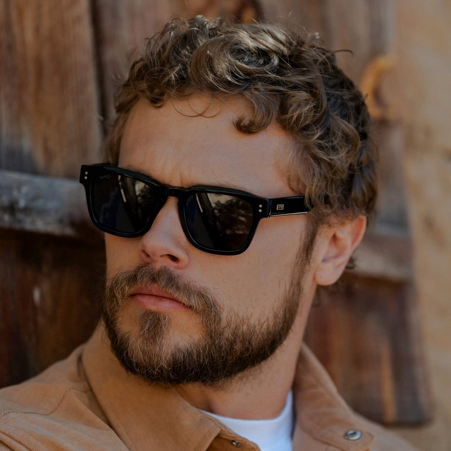 WAYNE Men's Bold Rectangular Sunglasses in Black by WMP Eyewear