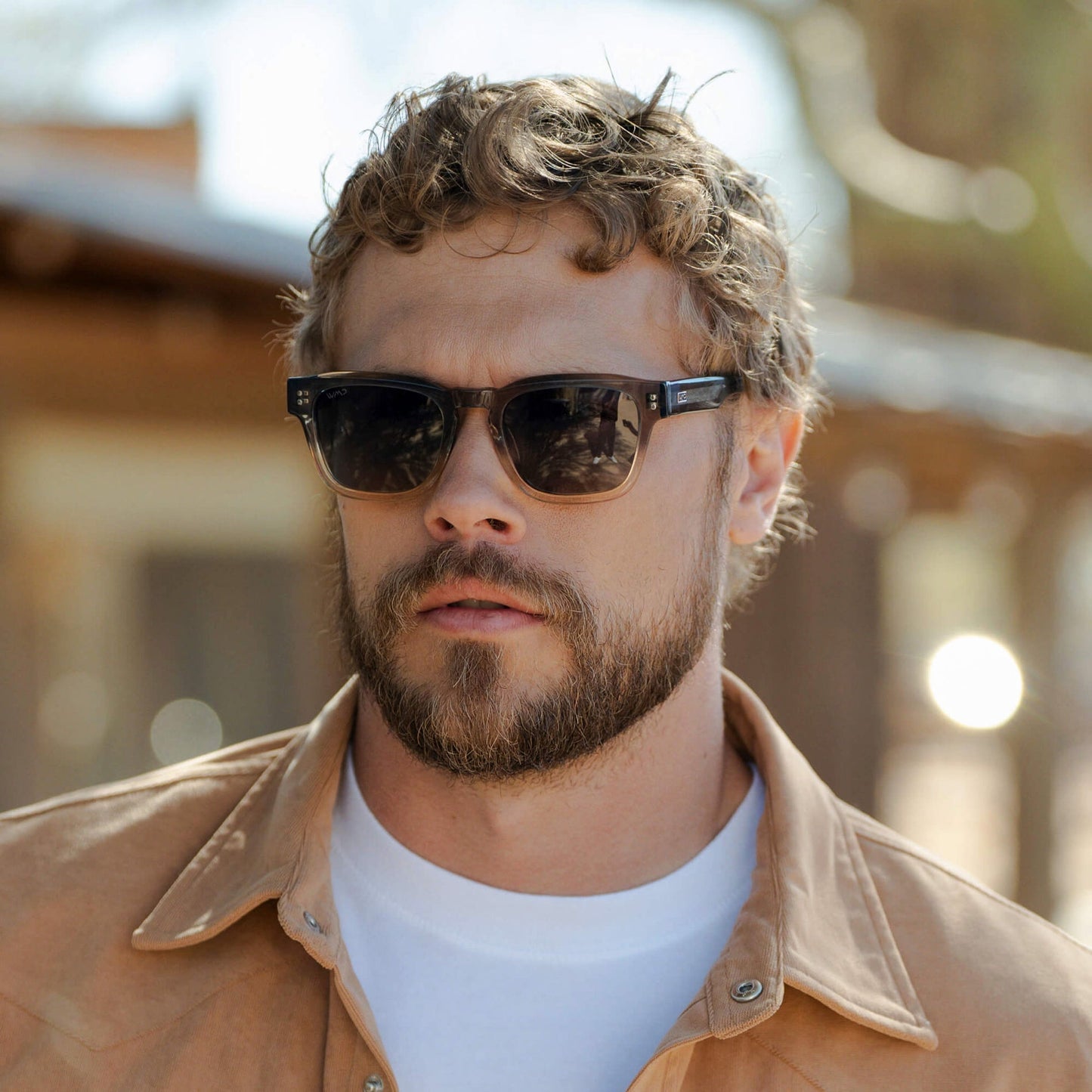 WAYNE Men's Bold Rectangular Sunglasses in Graphite Grey by WMP Eyewear