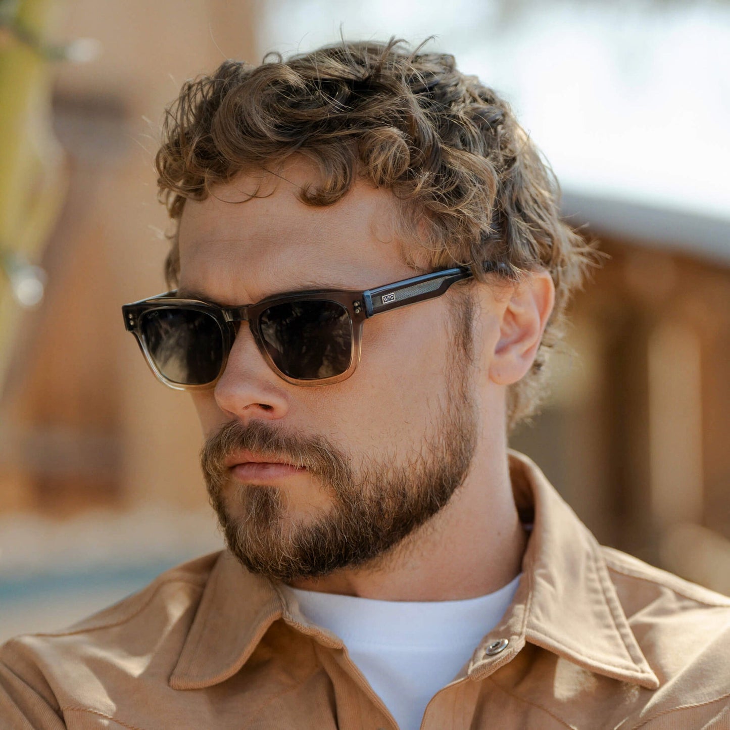 WAYNE Men's Bold Rectangular Sunglasses in Graphite Grey by WMP Eyewear