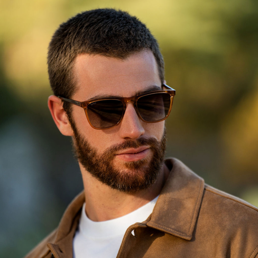 WESLEY Polarized Men's Sunglasses in Crystal Brown by WMP Eyewear UK