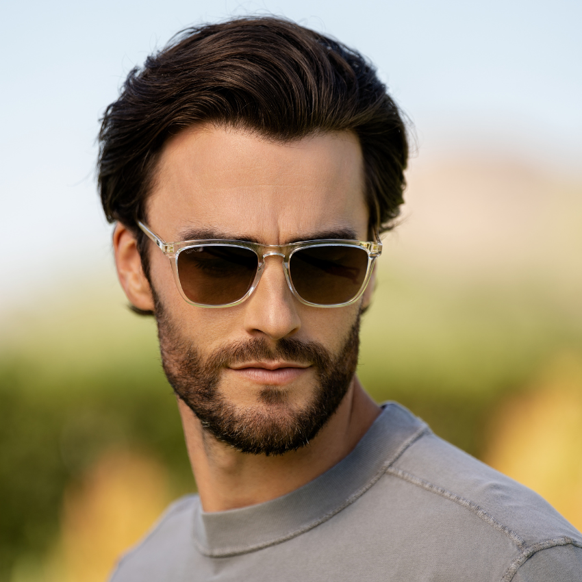 Lunettes de soleil polarisées pour homme WESLEY, verres transparents brillants, par WMP Eyewear UK