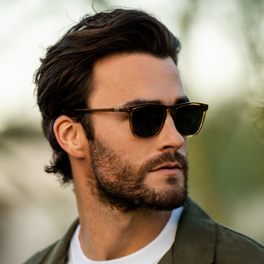 Lunettes de soleil polarisées pour homme WESLEY, couleur vert cristal, par WMP Eyewear UK