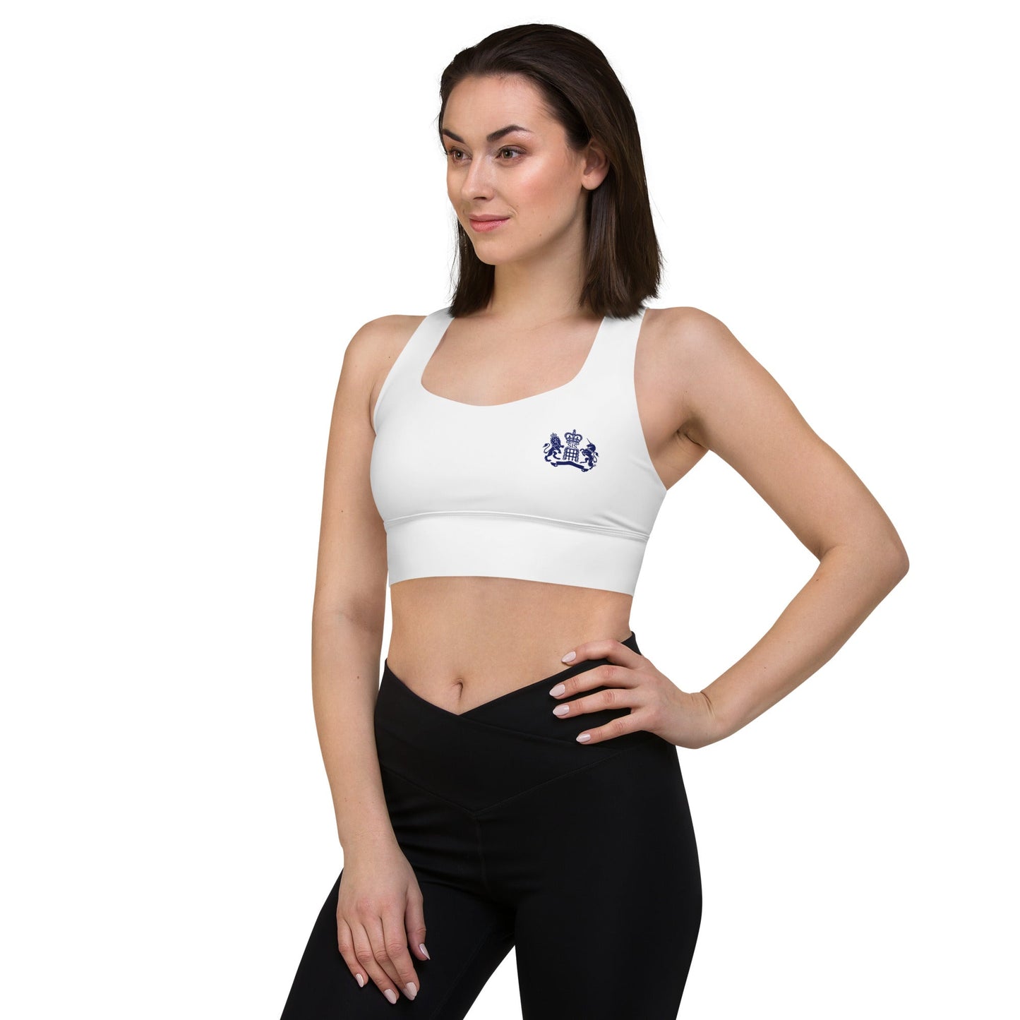 Longline White Sports Bra