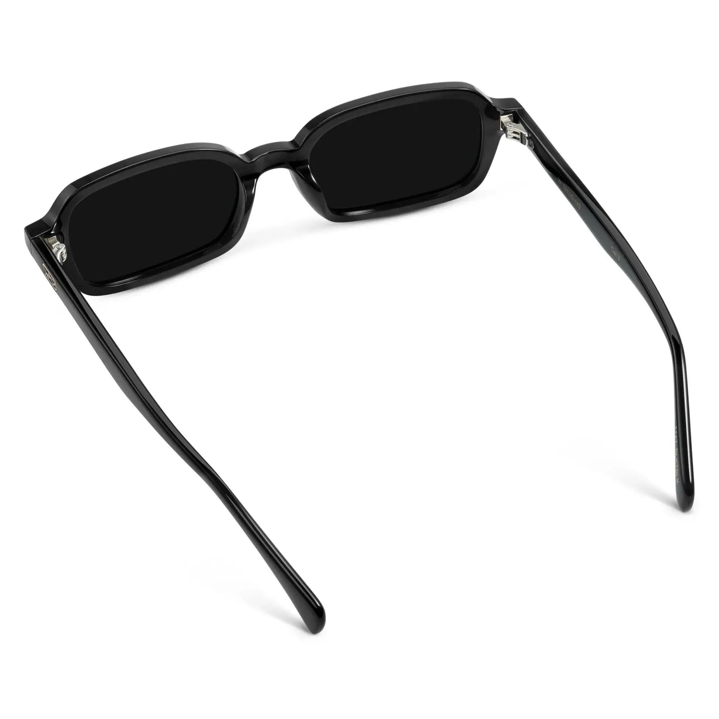 AYLA Slim Rectangular Sunglasses in Triple Black by WMP Eyewear