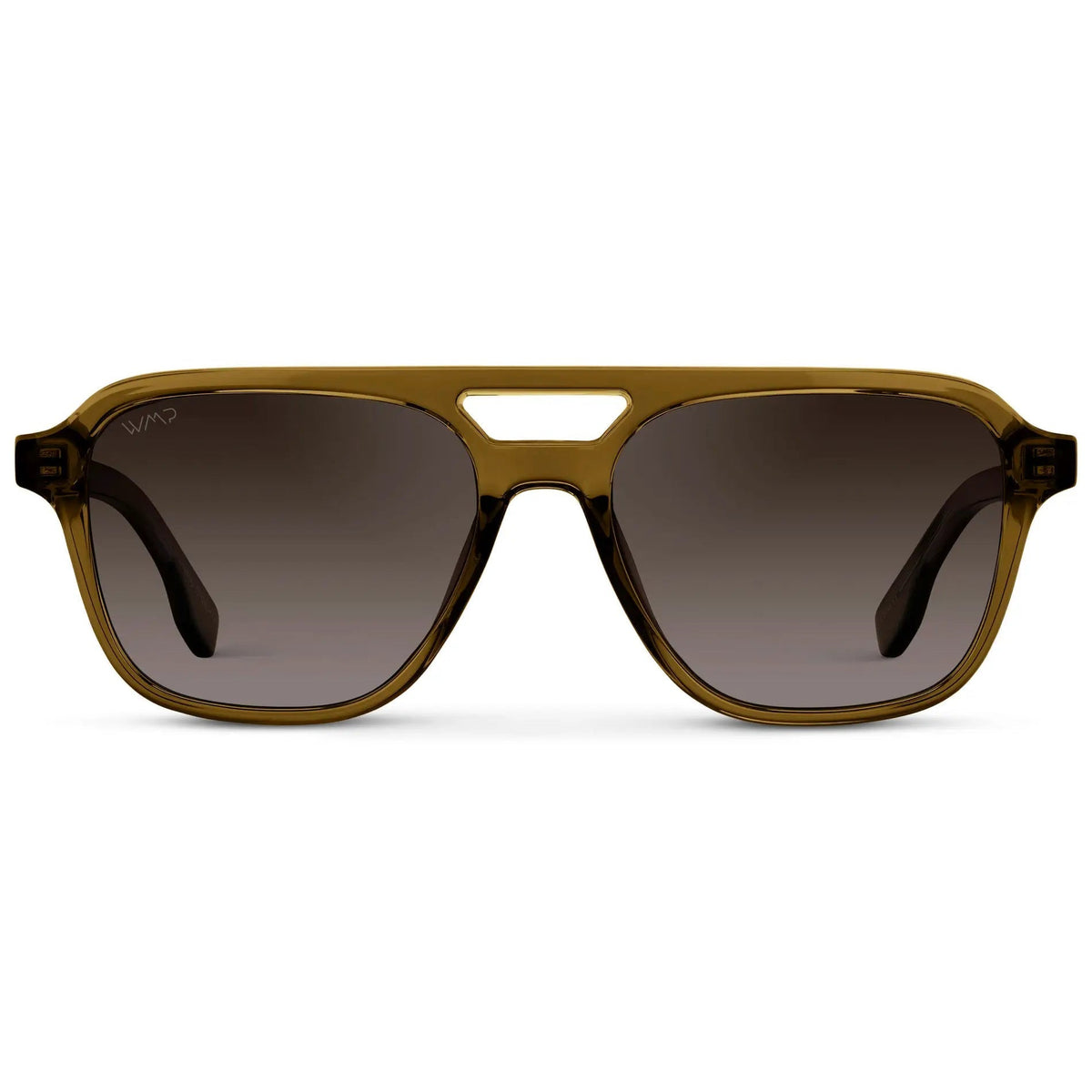 DEAN Polarised Oversized Aviator Sunglasses in Crystal Verde by WMP Eyewear