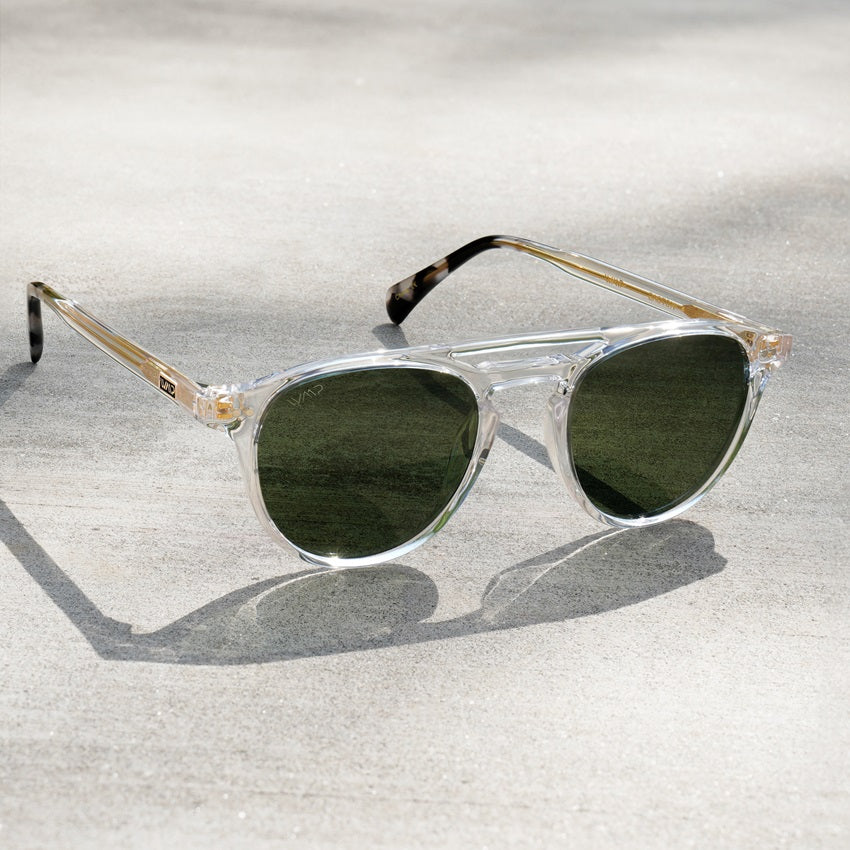 EASTON Men's Round Trendy Sunglasses in Clear Gloss by WMP Eyewear