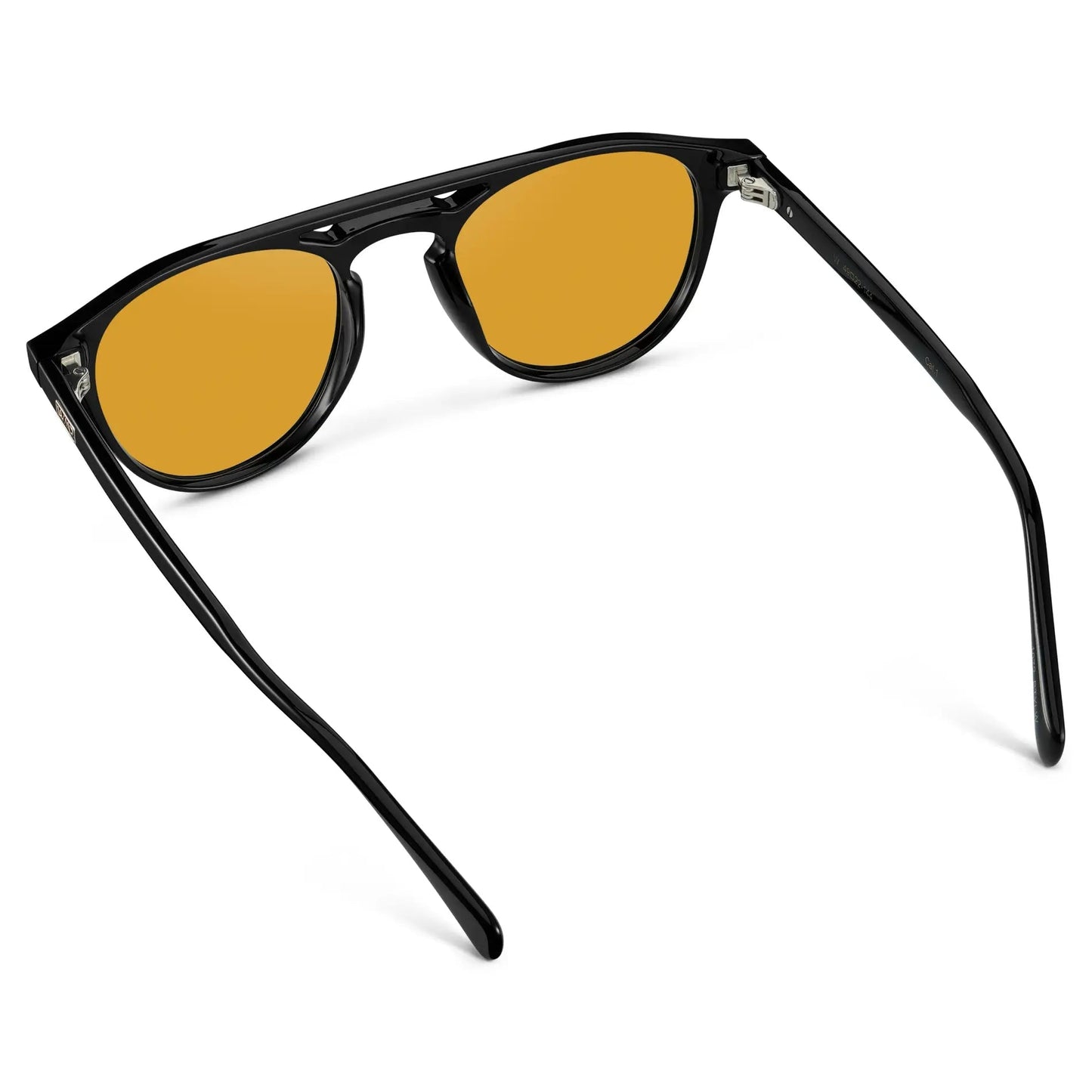 EASTON Men's Round Sunglasses in Black / Yellow Tint Lens by WMP Eyewear